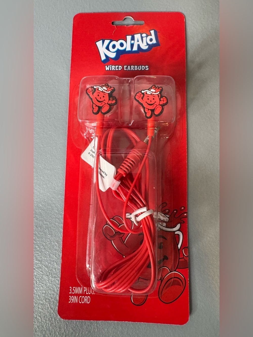 Kool-Aid man shapes Red Wired Earbuds plug in character novelty